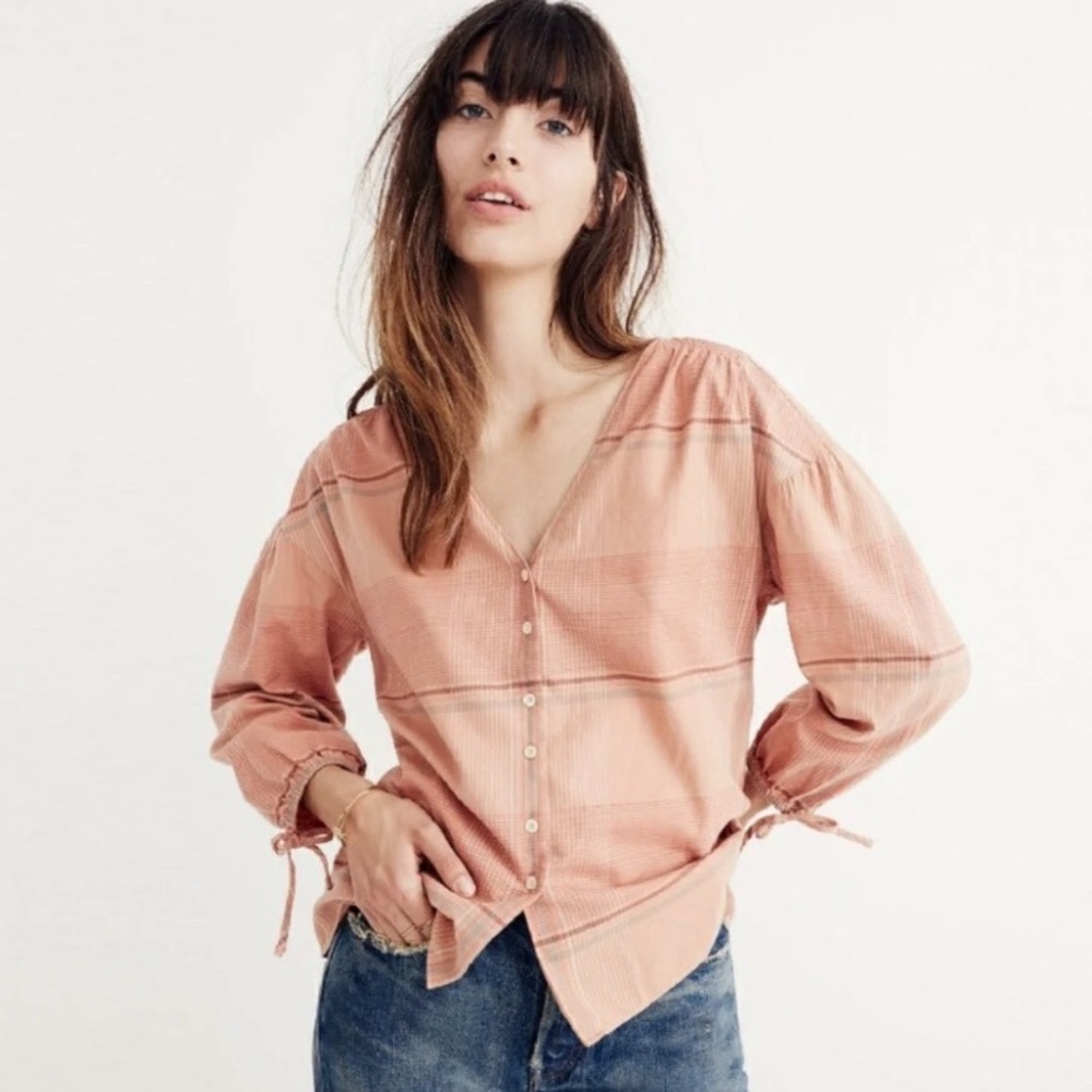 Madewell Cropped button up top size small